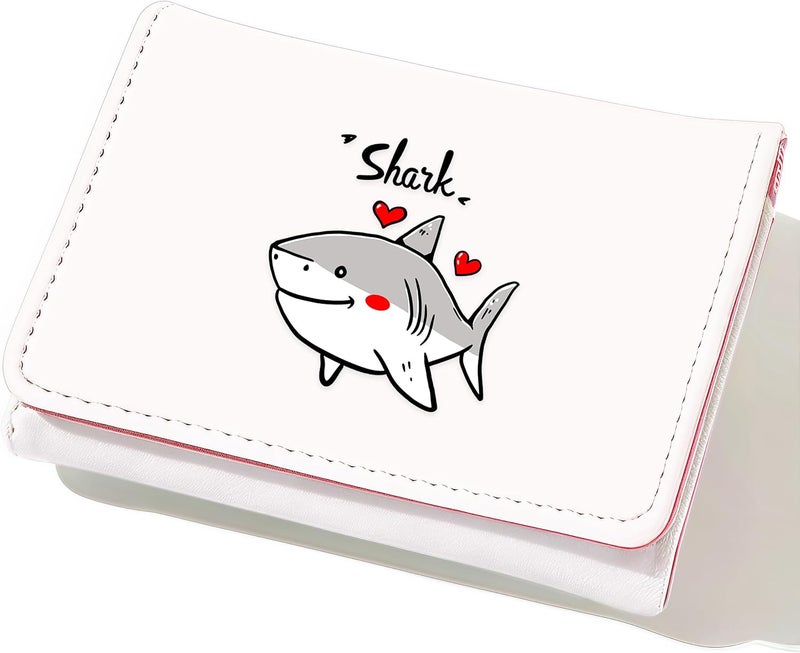 BJDAMAI Shark Wallet For Teens Kids Girls Age 6,7,8,9,10,11,12, Small Slim Thin Mini Compact Women Wallet, Animal Lovers Gifts Stuff, Cash Card Coin Pocket Window For Female! - Image 1